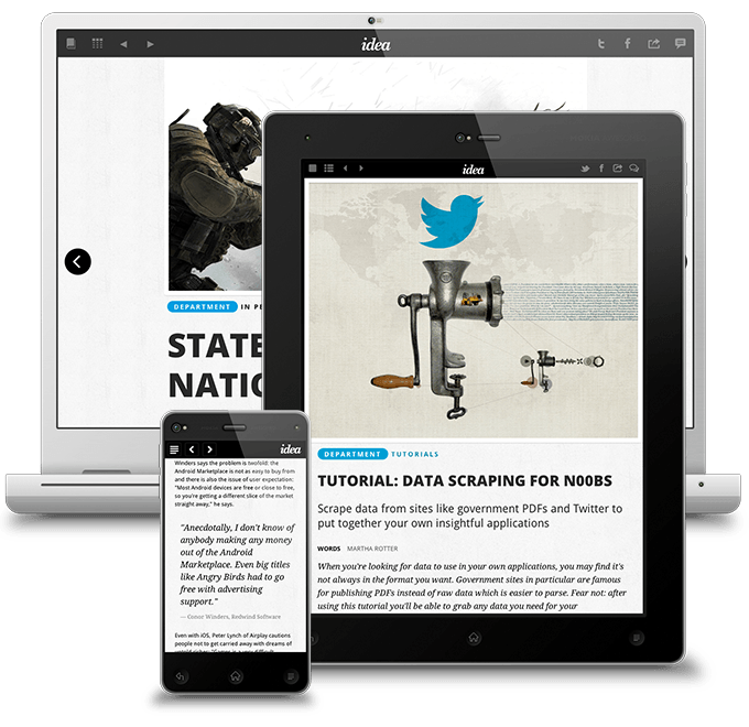 Woopie output on various devices including laptop, iPad and iPhone